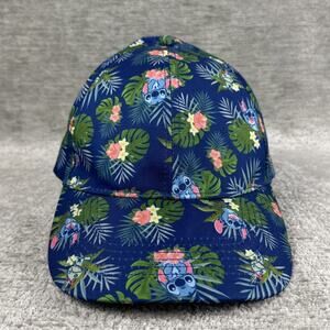 Disney Lilo & Stitch Baseball Cap Hat Tropical Floral Palm Leaf Adjustable Strap